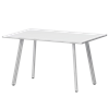 Стол нераздвижной Альфа Обеденные столы в пластике Альфа 1200 (Н-3815) Супер Белый/Белый муар - фото 7338084