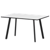 Стол нераздвижной Альфа Обеденные столы в пластике Альфа 1200 (Н-3815) Супер Белый/Черный муар - фото 7338088