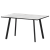 Стол нераздвижной Альфа Обеденные столы в пластике Альфа 1200 R20 Фрост/Черный муар - фото 7338102