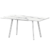 Стол раздвижной Альфа Обеденные столы в пластике Альфа 1200+300 R20 Мрамор Белый/Белый муар - фото 7338113