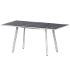 Стол раздвижной Альфа Обеденные столы в пластике Альфа 1100+300 R20 Даркстоун/Белый муар - фото 7338130