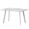 Стол нераздвижной Альфа Обеденные столы в пластике Альфа 1200 R20 Лавант/Белый муар - фото 7338138