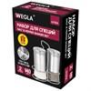 Набор для специй 2х140 мл, ULTRA, подставка + солонка + перечница, 3 типа отверстий, WEGLA (ВЕГЛА), 700234 - фото 7338189