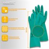 Перчатки нитриловые КЩС, ULTRA STRONG, химически устойчивые, с хлопковым напылением, зеленые, размер 8-8,5 M (средний), RABBITEX, 700911 - фото 7343772