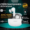 Наушники беспроводные TWS внутриканальные, гибридное шумоподавление ANC + ENC, SONNEN PREMIUM EP-BH34W, Bluetooth 5.3, белые, 514124 - фото 7365753