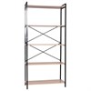 Стеллаж BRABIX "SMART SH-004", 904х360х1950 мм, ЛОФТ, 5 полок, металл/ЛДСП бунратти, каркас черный, 641944 - фото 7410214