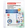 Папки-файлы перфорированные А4 BRAUBERG "PREMIUM", КОМПЛЕКТ 100 шт., матовые, 35 мкм, 273005 - фото 7421029