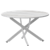 Стол нераздвижной Геометрия 2 Обеденные столы в пластике Геометрия 2 1000 (Н-3782) Фрост/Белый муар - фото 7458440