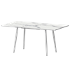 Стол раздвижной Бетта Обеденные столы в пластике Бетта 1100+300 Мрамор Белый/Белый муар - фото 7458481