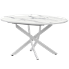 Стол раздвижной Геометрия Обеденные столы в пластике Геометрия 900+300 (Н-3784) Мрамор Белый/Белый муар - фото 7458493