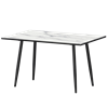 Стол нераздвижной Бетта Обеденные столы в пластике Бетта 1200 Мрамор Белый/Черный муар - фото 7458505