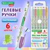 Ручки гелевые ПАСТЕЛЬНЫЕ BRAUBERG KIDS "CUTE ANIMALS", НАБОР 6 ЦВЕТОВ, корпус с печатью, узел 1 мм, линия письма 0,7 мм, 144439 - фото 7463204