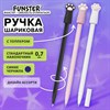 Ручка с топпером шариковая масляная FUNSTER (ФАНСТЕР) "CAT PAWS", СИНЯЯ, корпус ассорти, пишущий узел 0,7 мм, линия письма 0,35 мм, 144369 - фото 7527238
