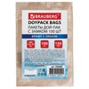 Пакет дой-пак с замком ZIP LOCK, крафт с окном 40 мм, 100х150 + 30 мм, 100 штук, 150 мкм, BRAUBERG, 700688 - фото 7527386