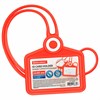 Бейдж горизонтальный для пропуска и ID-карт, СИЛИКОНОВЫЙ, 54х85 мм, шнурок 42 см, красный BRAUBERG, 238907 - фото 7543177