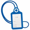 Бейдж вертикальный для пропуска и ID-карт СИЛИКОНОВЫЙ 85х54 мм шнурок 42см, синий, BRAUBERG, 238902 - фото 7543183