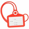 Бейдж горизонтальный для пропуска и ID-карт, СИЛИКОНОВЫЙ, 54х85 мм, шнурок 42 см, красный BRAUBERG, 238907 - фото 7543193