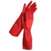 Перчатки МНОГОРАЗОВЫЕ латексные c ДЛИННОЙ МАНЖЕТОЙ 25 см, хлопковое напыление, СУПЕРПЛОТНЫЕ, размер 8-9, L (большой), красные, LAIMA, 700530 - фото 7636461