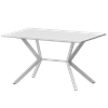 Стол нераздвижной Сириус Обеденные столы в пластике Сириус 1200 (Н-3825) Супер Белый/Белый муар - фото 7739809