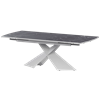 Стол раздвижной Модерн Обеденные столы в пластике Модерн 1400х945+300 (Н-3833) Даркстоун/Белый муар - фото 7739824