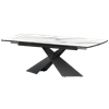 Стол раздвижной Модерн Обеденные столы в пластике Модерн 1400х800+300 (Н-3832) Мрамор Белый/Черный муар - фото 7739832