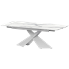 Стол раздвижной Модерн Обеденные столы в пластике Модерн 1400х800+300 (Н-3832) Мрамор Белый/Белый муар - фото 7739835