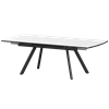 Стол раздвижной Фаворит Обеденные столы в пластике Фаворит 1400+300 (Н-3791) Супер Белый/Черный муар - фото 7739836