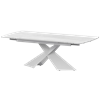 Стол раздвижной Модерн Обеденные столы в пластике Модерн 1400х800+300 (Н-3832) Фрост/Белый муар - фото 7739873