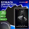 Бумага для пастели БОЛЬШАЯ А3 в папке, 20 листов ЧЕРНАЯ, 180 г/м2, BRAUBERG ART CLASSIC, 116348 - фото 7777788