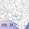 Стикербук РАСКРАСЬ И НАКЛЕЙ А5 16 листов 120 стикеров, на гребне, BRAUBERG, Котики, 666048 - фото 7826498