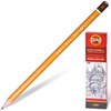 Карандаш чернографитный KOH-I-NOOR 1500, 1 шт., F, корпус желтый, заточенный, 150000F01170RU - фото 8274509