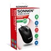 Мышь проводная БЕСШУМНАЯ USB, 1200 dpi, 2 кнопки + колесо-кнопка, оптическая, SONNEN K520, черная, 513944 - фото 8274657