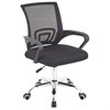 Кресло CROMEX (КРОМЕКС) "Top CH-695", ХРОМ, с подлокотниками, сетка/ткань TW, черное, 533066 - фото 8274699