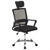 Кресло CROMEX (КРОМЕКС) "Debut CH-697", ХРОМ, с подлокотниками, механизм качания, сетка/ткань TW, черное, 533068 - фото 8274704