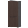 Шкаф высокий закрытый Кортез СМШ58.28F.38V(Ч) Дуб венге/Графит - фото 8464034