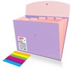 Папка-органайзер конверт на кнопке 6 отделений, BRAUBERG "Extra", A4, лиловая с персиковым, 274101 - фото 8610104