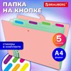 Папка-органайзер на кнопке 5 отделений, BRAUBERG "Extra", А4, персиковая с мятным, 274097 - фото 8610110