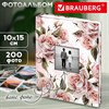 Фотоальбом BRAUBERG "Flowery love" на 200 фото 10х15 см, твердая обложка, окно под фото, 391424 - фото 8637399