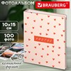 Фотоальбом BRAUBERG "Pink hearts" на 100 фото 10х15 см, твердая обложка, 391436 - фото 8637432