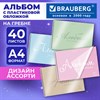 Альбом для рисования, пластиковая обложка, А4, 40 л., гребень, BRAUBERG, 210х297 мм, ОДНОТОННЫЕ (4 вида), 107681 - фото 8645104