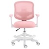 Кресло детское с подставкой для ног BRABIX KIDS "MG-215", сетка/ткань TW, розовое, 533311 - фото 8753746