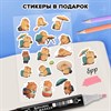Скетчбук, слоновая кость 140 г/м2, 130х210 мм, 80 л., софт-тач, резинка, наклейки, FUNSTER (ФАНСТЕР), "Капибары", 117782 - фото 8864155
