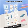 Скетчбук, слоновая кость 140 г/м2, 130х210 мм, 80 л., софт-тач, резинка, наклейки, FUNSTER (ФАНСТЕР), "Котик", 117783 - фото 8864160