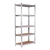 Стеллаж металлический BOOMHOUSE (БУМХАУС) безболтовой, в2000*ш1000*г500мм, 5 полок МДФ, серебристый, 291415 - фото 9021221