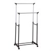 Вешалка для плечиков двухъярусная BOOMHOUSE (БУМХАУС) GR-003 (900-1600x800x400 мм), пластик/металл, черный/хром, 701438 - фото 9027365