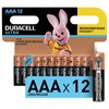 Батарейки КОМПЛЕКТ 12 шт., DURACELL Ultra, AAA (LR03, 24А), алкалиновые, мизинчиковые, блистер - фото 9055003