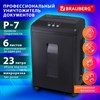 Уничтожитель (шредер) BRAUBERG PROFESSIONAL PS-623n, CD, "HeavyDuty", 7 уровень секретности, 1х2 мм, 6 листов, корзина 23 литра, 532592 - фото 9104850