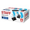 Зажимы для бумаг БОЛЬШИЕ STAFF ECO, КОМПЛЕКТ 12 шт., 51 мм, на 230 листов, черные, картонная коробка, 274035 - фото 9163479