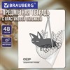 Тетрадь предметная КОТ-НЕПОСЕДА 48л, пластиковая обложка, ОБЗР, клетка, подсказ, BRAUBERG, 405539 - фото 9296132