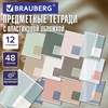 Тетради предметные, КОМПЛЕКТ 12 ПРЕДМЕТОВ 48л, пластиковая обложка, BRAUBERG "MonoPastel", 405540 - фото 9296196